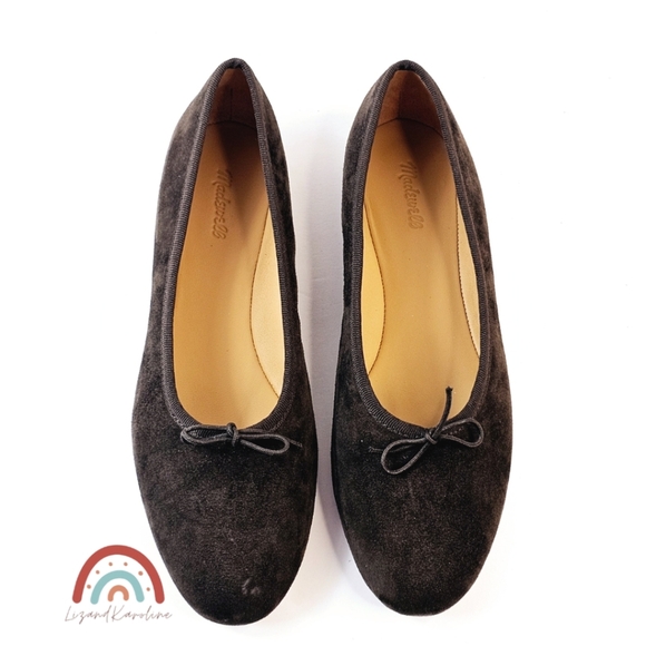 New! Madewell The April Ballet Flat in Dark Carob Leather Suede - Picture 8 of 16
